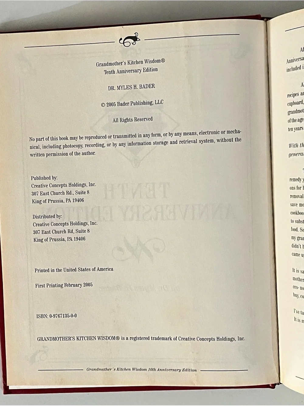 2005 Vintage Grandmothers Kitchen Wisdom Book